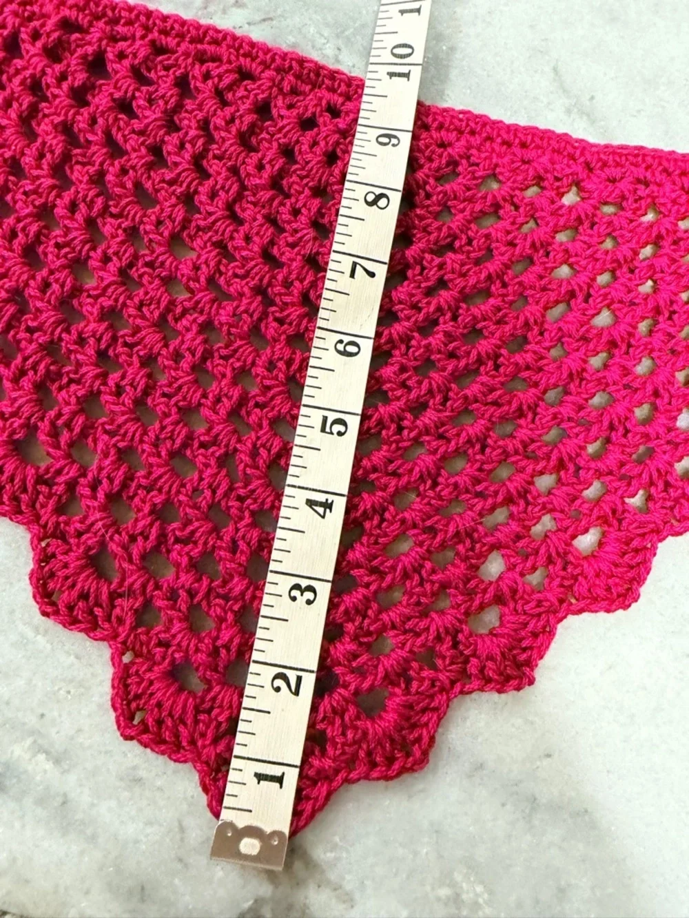 Handmade Crochet Kerchief Head Scarf Cotton Boho Triangle Wrap Fest Cottagecore